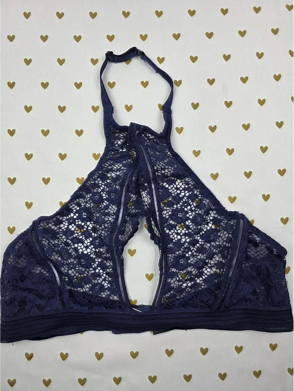Victorias Secret high Line Very Sexy Blue Large Bralette Bra Top Tank